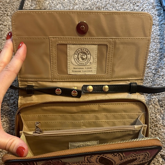 Spartina 449 Paisley Crossbody Bag - Red and Brown - Picture 3 of 3